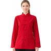 Lazutom Camicia da donna in lino a maniche lunghe arti marziali cinesi Kung Fu Tai Chi Tang, Rosso, XXXL