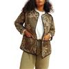 Suncadmious Giacca Leggera Trapuntata da Donna Manica Lunga Stampata Piumino Capispalla Aperto Davanti Imbottito Corto Cardigan Floreale Cappotto