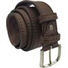 OLD GALLES Cintura Sportiva Cucita a Marca Punto in Vera Pelle da 4 cm per Uomo