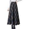 Generic Gonna lunga da donna invernale: gonna invernale da donna, lunghezza al ginocchio, maxi gonna a quadri, a vita alta, linea ad A, retrò, elasticizzata, gonna a pieghe, calda plaid, casual, feste,