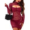XIUSEMY Sexy Dessous Kleid für Frauen Fischnetz Hollow out Bodycon Stretchy Kleid Nachtwäsche Exotische Strand Cover Up Kleid