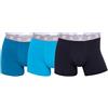 CR7 Boxer/pantaloncini da uomo con logo CR7 di Cristiano Ronaldo, confezione da 3, tinta unita 1 blu + 1 turchese + 1 nero. L