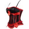 Hengzhifeng Corsetto Donna Steampunk Bustino Corpetto Push up Gotico (EUR 30-32,Nero Rosso)