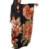 YouKD Abito estivo lungo da donna in caftano maxi bohemien da spiaggia copricostume da bagno taglia unica, C Black Flower, Taglia unica