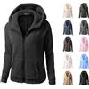 AMDOLE Vestaglia con zip in pile con zip da donna felpe con cappuccio da donna Uk Essentials Felpa con cappuccio da donna con cappuccio con zip cappotto invernale cappotto lungo, Nero #2, M