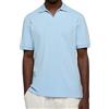 Saint Barth MC2 Polo Charles in Piquet di Cotone Light Blue Senza Bottoni