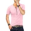 KUYIGO Uomo T Shirt Manica Corta Cotone Henley Camicie Moda Casual T Shirts S-XXL