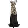 KBOPLEMQ Abito da donna Gatsby Charleston in stile anni 1920 con paillettes, lungo, stile retrò cocktail flapper, in tulle, abito da ballo 1920 stile retrò cocktail flapper, S