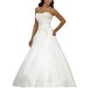 SEVENYXX Abiti da Sposa Abiti da Sposa Lungo Principessa Donna Raso a Line Plissettato con Paillettes, Bianco, 40