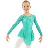 inlzdz Body da Pattinaggio Artistico Bambina Abito con Manica Lunga in Paillettes Vestito da Danza Classica Tuta da Ginnastica Leotards Danza Ballo Balletto Dancewear