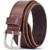 Ashford Ridge Cintura in vera pelle da 35 mm - Prodotta nel Inghilterra - Uomo - Donna - Unisex per jeans e pantaloni - Marrone Antico 90cm (senza nichel)