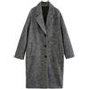 WEITING Cappotto invernale monopetto sciolto in lana da donna con motivo spinato a spina di pesce-colore dell'immagine-M