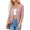 GRACE KARIN 2025 Cardigan da donna a maniche corte con scollo a V maglioni aperti sul davanti in maglia con bottone all'uncinetto bolero coprispalle top
