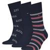 Tommy Hilfiger 8719965009202 TH - Calzini da uomo, 3P, con strisce, blu navy, 39-42