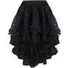 Kelvry Donna Sexy Solid Pizzo Colore Asimmetrico Alto Corsetto Gonna Basso