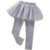 Yao Leggings senza piedi per bambine con tutù increspato con gonna a stella scintillante in cotone elasticizzato