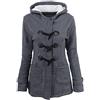 Cocila Cappotto Da Donna Con Bottoni In Corno Tinta Unita Cardigan Imbottito Cappuccio Giaca Invernali Elegante Dark Gray Xxxxxl Piumino Leggero Donna Primavera Giacca Pelle Marrone Nera