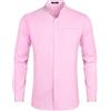 HISDERN Camicia Rosa Uomo Manica Lunga de Matrimonio Casual Elegante Gemelli Camicia Uomo Coreana Regular Fit Elasticizzata Camicie da Uomo Button Down 2XL