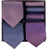 BRERA 67-3 Pezzi Cravatta Uomo elegante + 3 Pezzi fazzoletto da taschino uomo, Set uomo con confezione regalo, Cravatte e Pochette Classiche