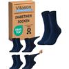 Vitasox - Calze mediche da uomo, vita extra ampia, senza gomma, ideali per le vene, con gamba largo per evitare tagli e pressione. 4 x blu marino 43/46