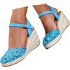 Generico Sandali Donna Estive con Zeppa Boho 35-43 EU in Rete Traspirante Traforata con Fibbia Sandali Chiuse Eleganti Cerimonia Scarpe Casual Chic Comode per Casa Lavoro Sera Festa Vacanze Spiaggia,