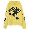 Sybnwnwm Felpa con Cappuccio Punk da Uomo Y2K con Stampa Ragno e Stelle, a Maniche Lunghe, con Cappuccio, Sportiva, C-giallo, S
