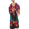 YouKD Abito estivo floreale allentato Caftan Boho Beach Bikini Cover Up Dress Plus Size Robe per le donne