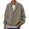 Générique Cardigan in Lana per Uomo Elegante e Raffinato Cardigan Oversize con Bottoni - Caldo e Colorato Giacche Soffici Giacche Spesse e Calde Maglione in Lana - Maglione in Maglia Spessa Y2k, Verde militare