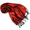 Lorenzo Cana Pashmina - Sciarpa in tessuto jacquard, 100% seta, motivo Paisley, in seta pashmina, multicolore, 70 x 190 cm, Nero/arancio, 70 x 190 cm