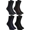 Rainbow Socks - Calzini da donna e uomo in cotone per diabetici senza elastico - 8 paia, 4 x nero, 39-41