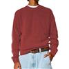 Generic Felpe da uomo, maglione alla moda, girocollo, maglieria, pullover casual, aderente, caldo, termico, maglione da uomo, a maniche lunghe, sport, palestra, top, oversize, maglione autunnale, Rosso, 4XL