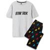 Star Trek Pigiama Uomo | T-Shirt Grafica Grigia a Maniche Corte con Logo Classico per Adulti e Pantaloni a Gamba Lunga con Stampa Nera all-Over Pjs | Badge Loungewear Abbigliamento Trekkie