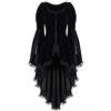 Generic Steampunk - Cappotto da donna, a maniche svasate, stile gotico, da donna, stile vintage, tinta unita, medievale, cortile, calotta slim rinascimentale, vittoriana, patchwork, giacca per Halloween