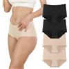 Dumwis Slip Donna Senza Cuciture Mutande Invisibili Biancheria Hipster Intima Donna Morbidi Slip Vita Media Mutande Microfibra Nere 4pack