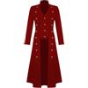 Generisch Uomo Gothic Frack Steampunk Giacca Vittoriana Carnevale Smoking Medievale Passeggiata Cappotto Moda Capispalla Rinascimento Pirati Vampiro Party Cosplay Costumi, Colore: rosso, 5XL