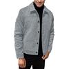 KBOPLEMQ Camicia-giacca da uomo cardigan tinta unita giacca da uomo a maniche lunghe giacca in pile elegante giacca outdoor alla moda giacca di mezza stagione casual giacca autunnale con bottoni