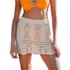 CUPSHE Pareo da donna copricostume all'uncinetto, mini orlo smerlato, copricostume da spiaggia, Beige, XL