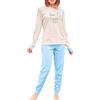 Pyrex Pigiama Lungo Donna in Cotone Jersey Art.PPD1203 Cielo L