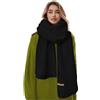 Boaisdus Sciarpe invernali a maglia grossa, da donna, spesse e calde, morbide e lunghe, per uomini e donne, nero, 69×10in