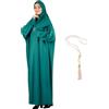 Modish Group Prien Modish Group Vestito Da Preghiera Per Donna Con Girls Musulmana Hijab Abito Lungo Abaya Vestiti Set Dubai Kaftan Con Muslim Tasbih (Verde, Standard)