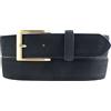 BELTINGER Cintura in pelle scamosciata 3,5 cm | cintura in pelle scamosciata da uomo 35mm | cintura in pelle scamosciata con fibbia dorata | blu scuro 100cm