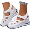 Sobzia Sandali Donna Estive Eleganti,Sandali Chiusi Davanti Donna Estive Ortopedici Comodi Sandalo Trekking Sportivi Leggeri Sandalo con Zeppa Antiscivolo Scarpe con Strappo Scarpa Passeggio Bianco 38