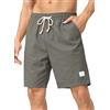 JMIERR Uomo Lino Pantaloncini con Tasche e Marchio Bermuda Leggero Estivo Pantaloni Corti