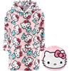Hello Kitty Felpa con Cappuccio per Ragazze, Coperta con Cappuccio in Morbido Pile Si Trasforma in Un Cuscino, Taglie 4 a 10 Anni (IT, età, 10 Anni, Regular, Rosa)