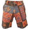 Gheri Pantaloncini da uomo in cotone di canapa con stampa etnica con tasche con bottone singolo e zip