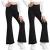 Domueay Leggings Flare per Ragazze Svasati Pantaloni, 2 Paia, 13-14 Anni