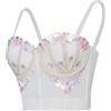 ROYAL SMEELA Bustier con strass da donna Corsetto Bustier Da Donna Bustier e Corsetto Gotic Punk per donne Top Bustier Corsetto Frangia Top Corsetto Diamanti Corsetto con perline donna bustier sexy