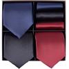 BRERA 67-3 Pezzi Cravatta Uomo elegante + 3 Pezzi fazzoletto da taschino uomo, Set uomo con confezione regalo, Cravatte e Pochette Classiche