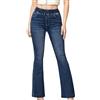 Generico Jeans Termici Donna Jeans Elasticizzati Alti in Vita Elastica Pantaloni Bootcut con Sollevamento del Sedere Slim Fit da Donna Pantalone (Navy, L)