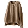 Cocila Cardigan in Maglia di Cotone per Donna Abbigliamento Autunnale retrò Letterario Casual Ampio A Maniche Lunghe Giacca Casual Sexy Khaki XXL Giubbotto Invernali Giacca